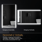 ELL Polar Series- Premium Vertical LED Mirror with Defogger - 5mm Copper-Free Glass, Adjustable Color Temperature, Touch Switch, ETL Listed & IP44 Rated, Vertical or Horizontal Mounting - Eco LED Lightings 