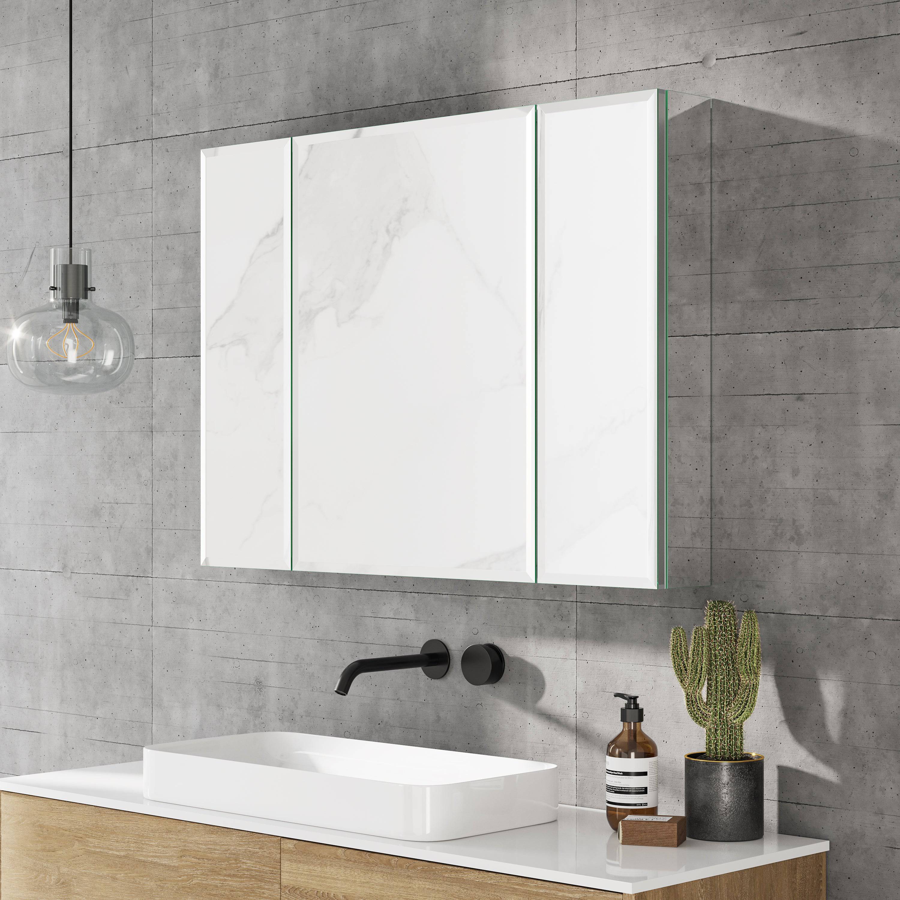 Maximize Your Storage Space with our Aluminum and Silver 36x26 Inch Medicine Mirror Cabinet - Available in 2 and 3 Door Options - Eco LED Lightings 