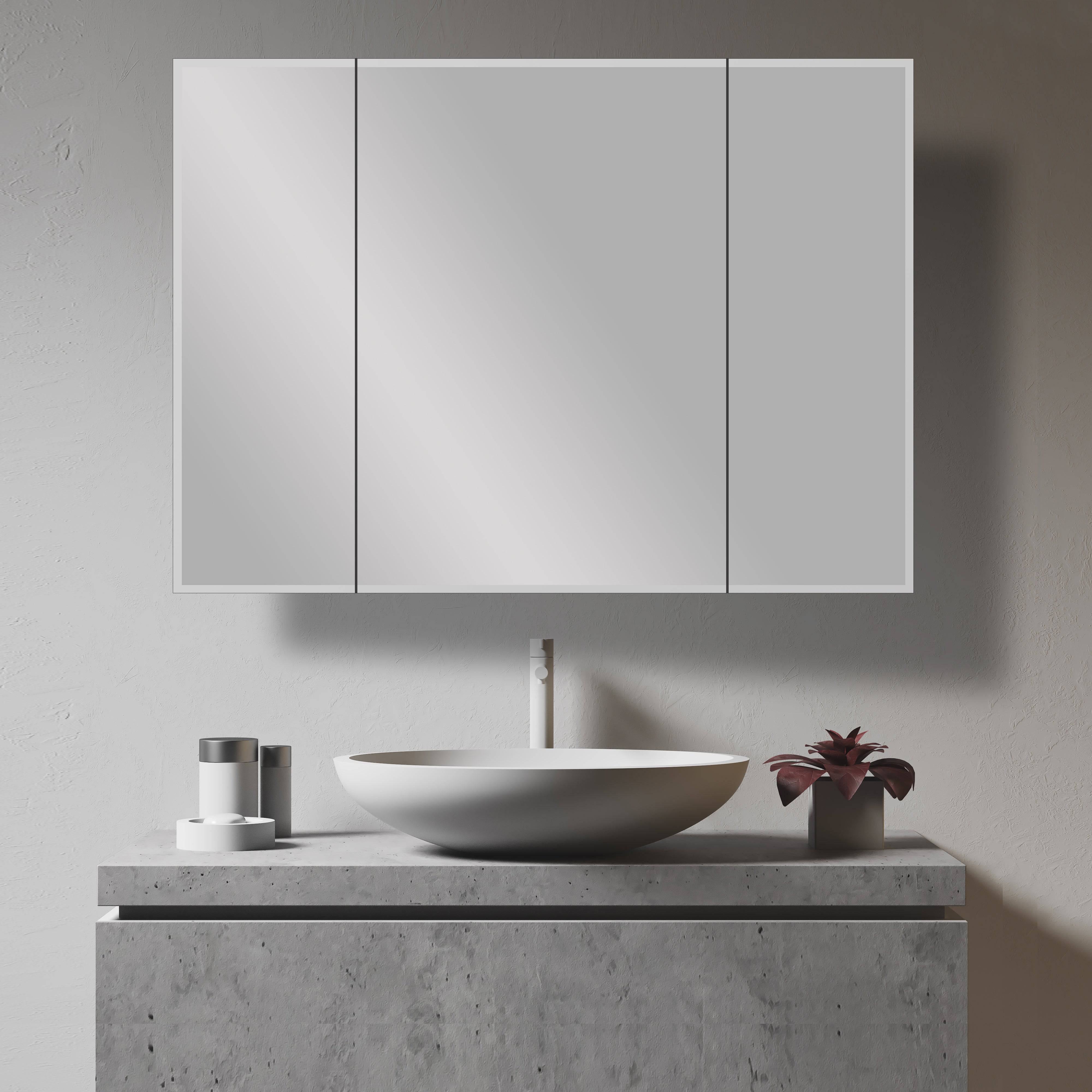 Maximize Your Storage Space with our Aluminum and Silver 36x26 Inch Medicine Mirror Cabinet - Available in 2 and 3 Door Options - Eco LED Lightings 