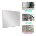 Maximize Your Storage Space with our Aluminum and Silver 36x26 Inch Medicine Mirror Cabinet - Available in 2 and 3 Door Options - Eco LED Lightings 
