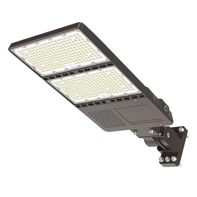 320W LED Shoebox Pole Light with Photocell Dusk to Dawn and 5000K Daylight Color Temperature - Ideal for Commercial Parking Lot Lights and Outdoor Lighting at 120V - Universal (All-in-One) - Eco LED Lightings 