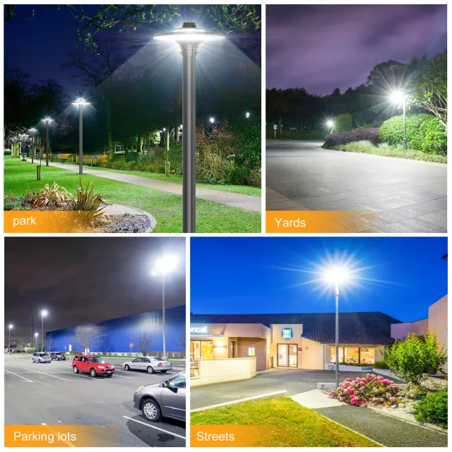 60W Led Post Top Lights With Photocell CCT Changeable 3000/4000/5000K  7800 lumens IP65 ETL cETL DLC approved - Eco LED Lightings 