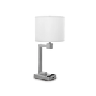 Modern 26″ H Double Table Lamp: Brushed Nickel Finish, USB Charging, Dual Convenience Outlets - Eco LED Lightings 